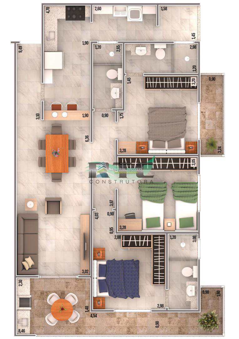 Apartamento à venda com 3 quartos, 106m² - Foto 9