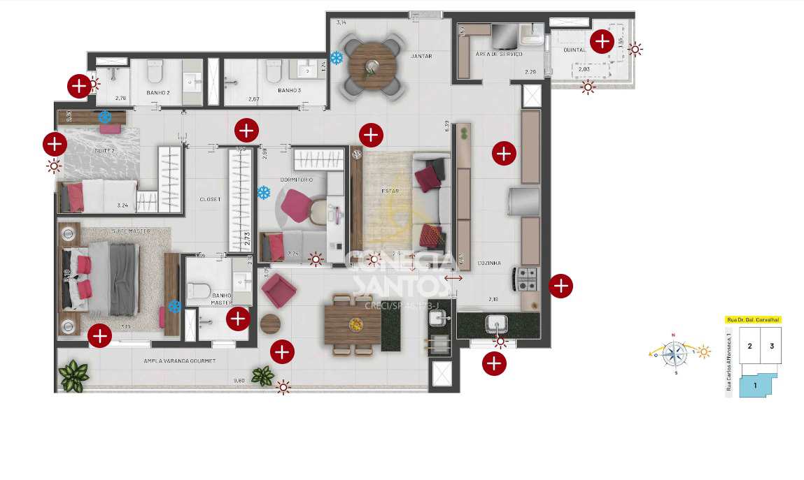 Apartamento à venda com 3 quartos, 127m² - Foto 5