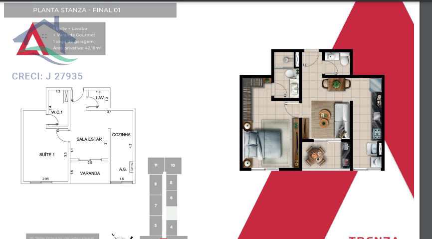 Apartamento à venda com 1 quarto, 44m² - Foto 12