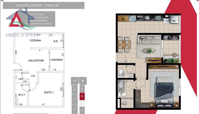 Apartamento à venda com 1 quarto, 44m² - Foto 14