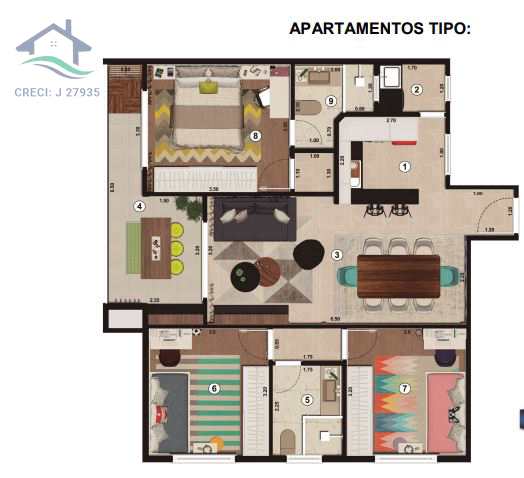 Apartamento à venda com 3 quartos, 89m² - Foto 3