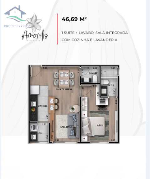 Apartamento à venda com 1 quarto, 46m² - Foto 37