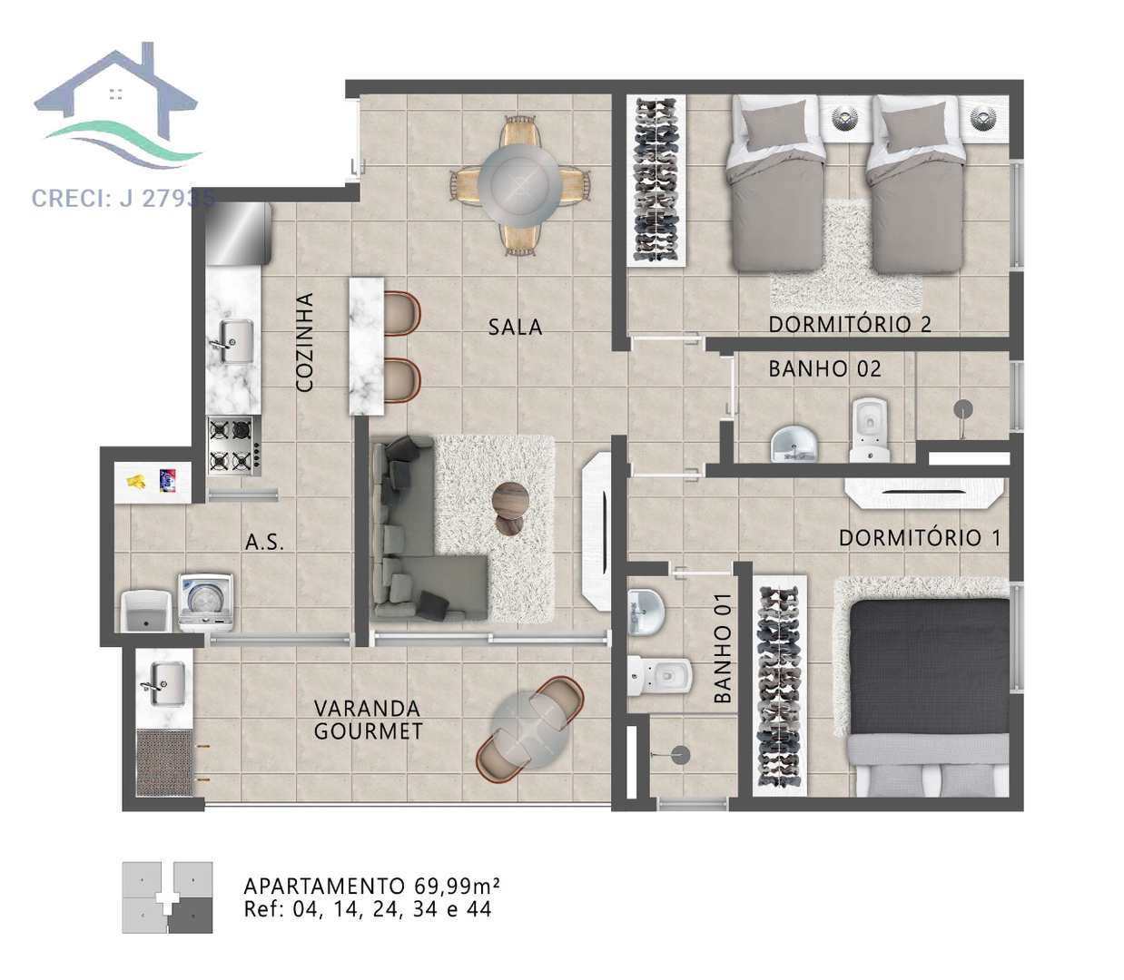 Apartamento à venda com 2 quartos, 69m² - Foto 24