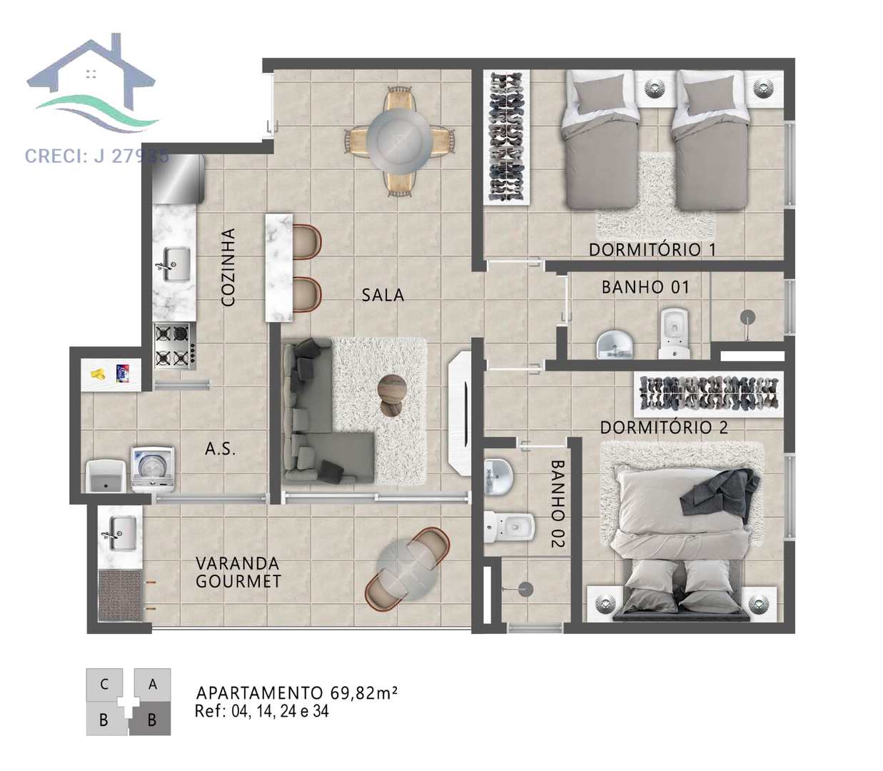 Apartamento à venda com 2 quartos, 69m² - Foto 26