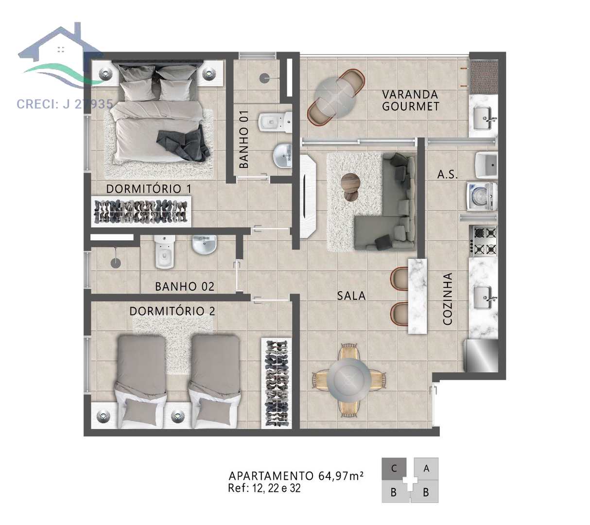 Apartamento à venda com 2 quartos, 69m² - Foto 27