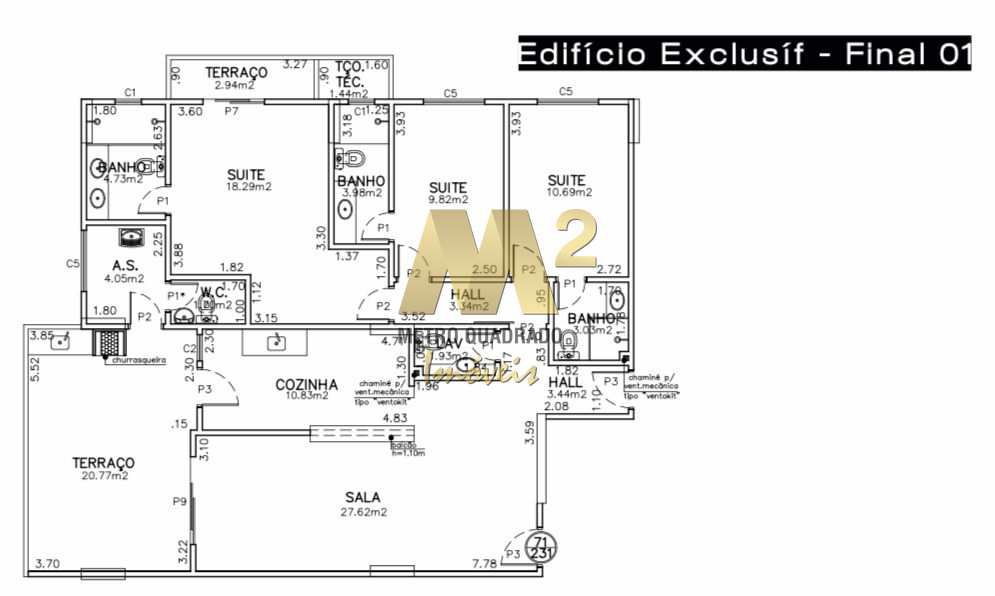 Apartamento à venda com 3 quartos, 141m² - Foto 2