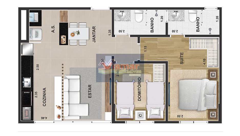 Apartamento à venda com 2 quartos, 56m² - Foto 8