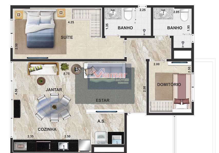 Apartamento à venda com 2 quartos, 56m² - Foto 7