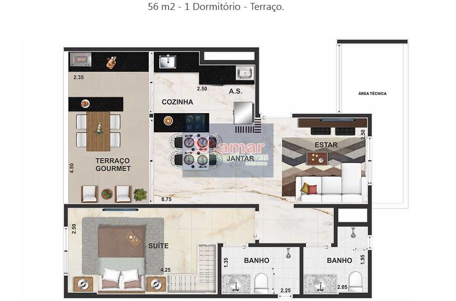 Apartamento à venda com 2 quartos, 56m² - Foto 6