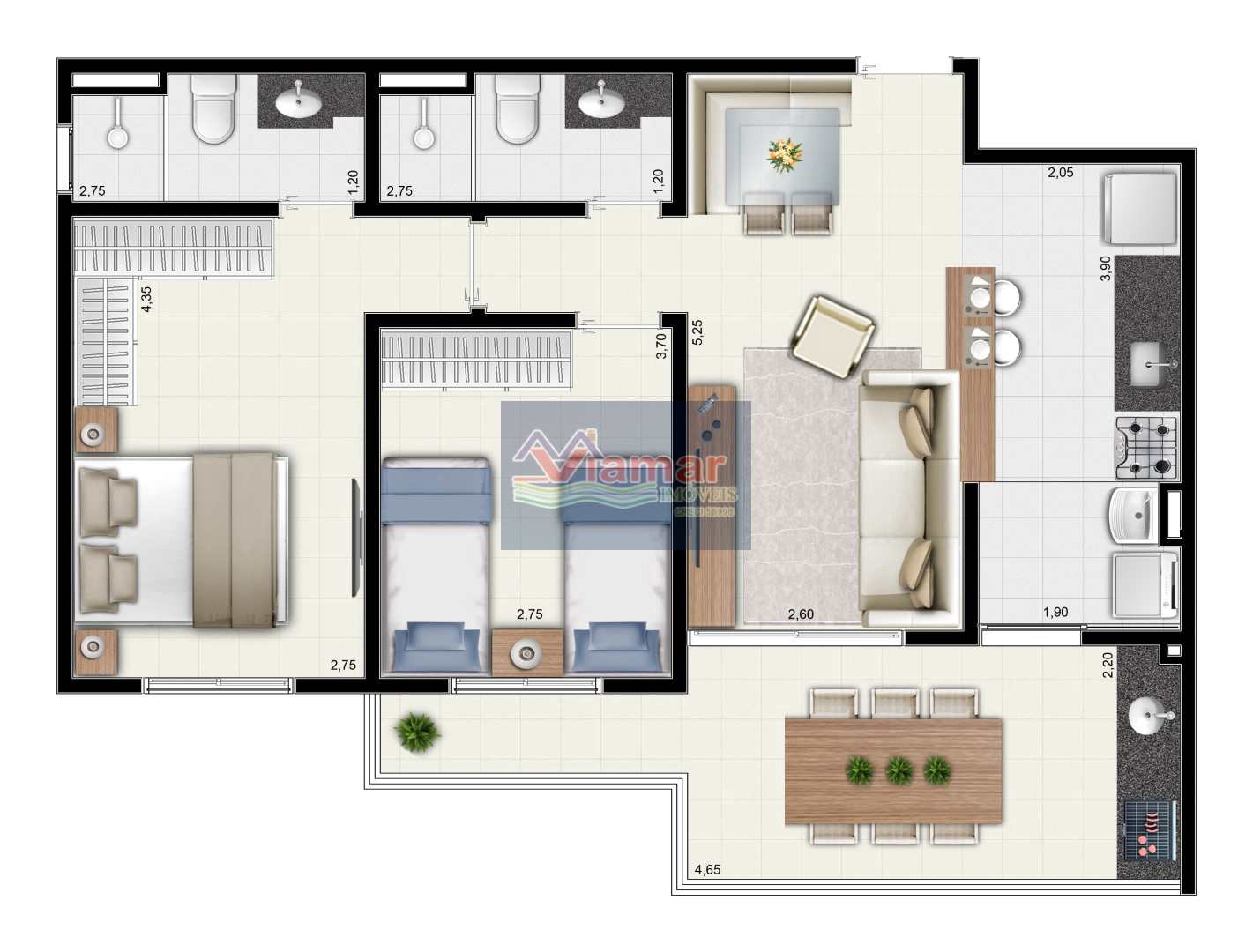 Apartamento à venda com 2 quartos, 73m² - Foto 14