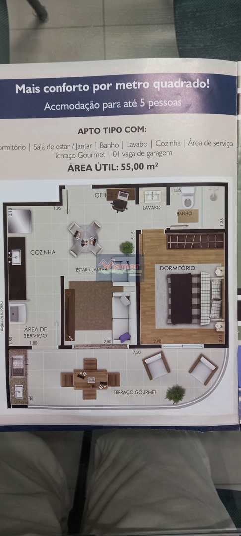 Apartamento à venda com 1 quarto, 55m² - Foto 6