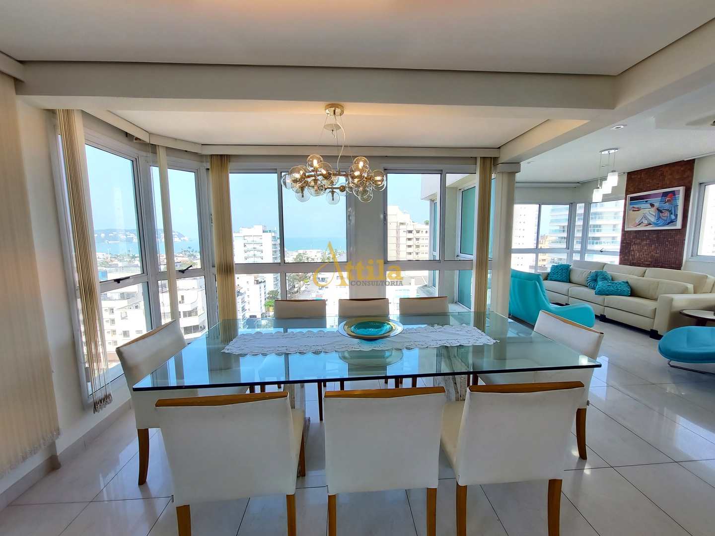 Cobertura 5 dorms., 3 vagas, vista para o mar, Enseada