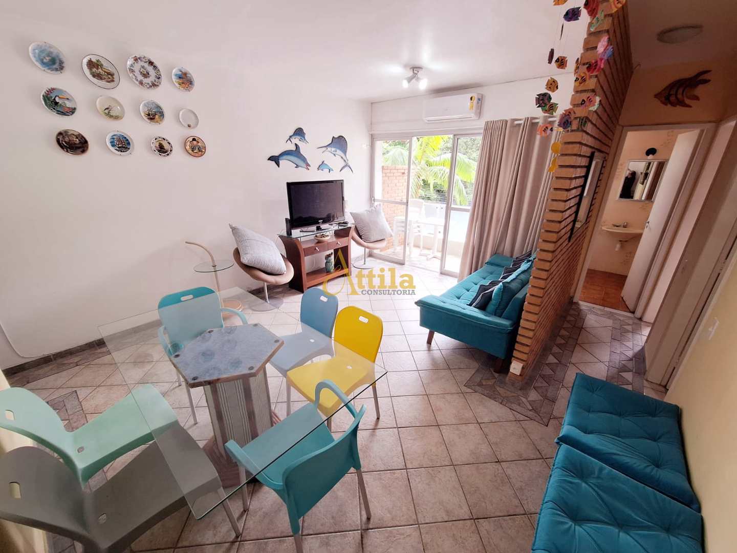 Apto 4 dorms., sacada, lazer, 250mts praia Enseada, 1 vaga