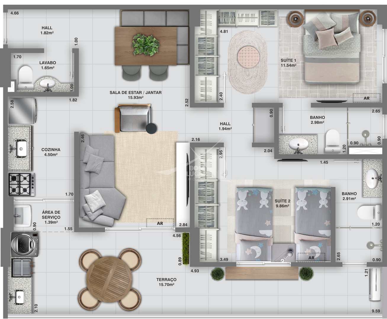 Apartamento à venda com 2 quartos, 78m² - Foto 2