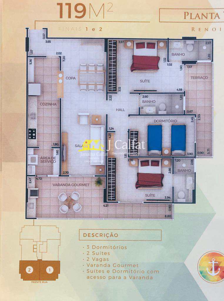 Apartamento à venda com 3 quartos, 119m² - Foto 6