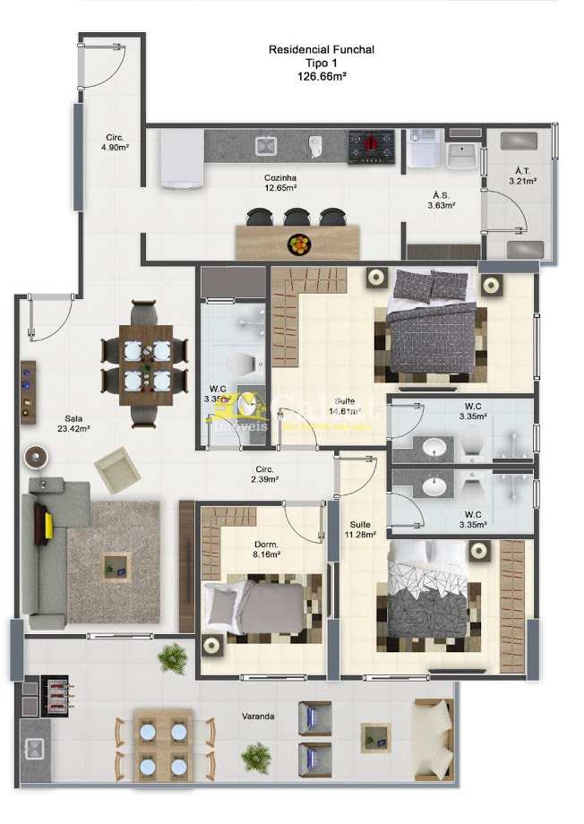 Apartamento à venda com 3 quartos, 126m² - Foto 26