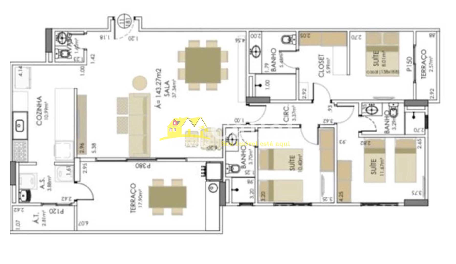 Apartamento à venda com 3 quartos, 143m² - Foto 12