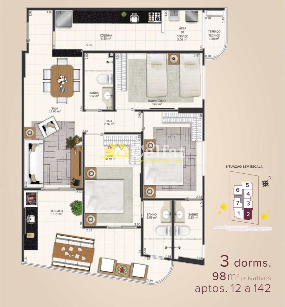 Apartamento à venda com 3 quartos, 98m² - Foto 4