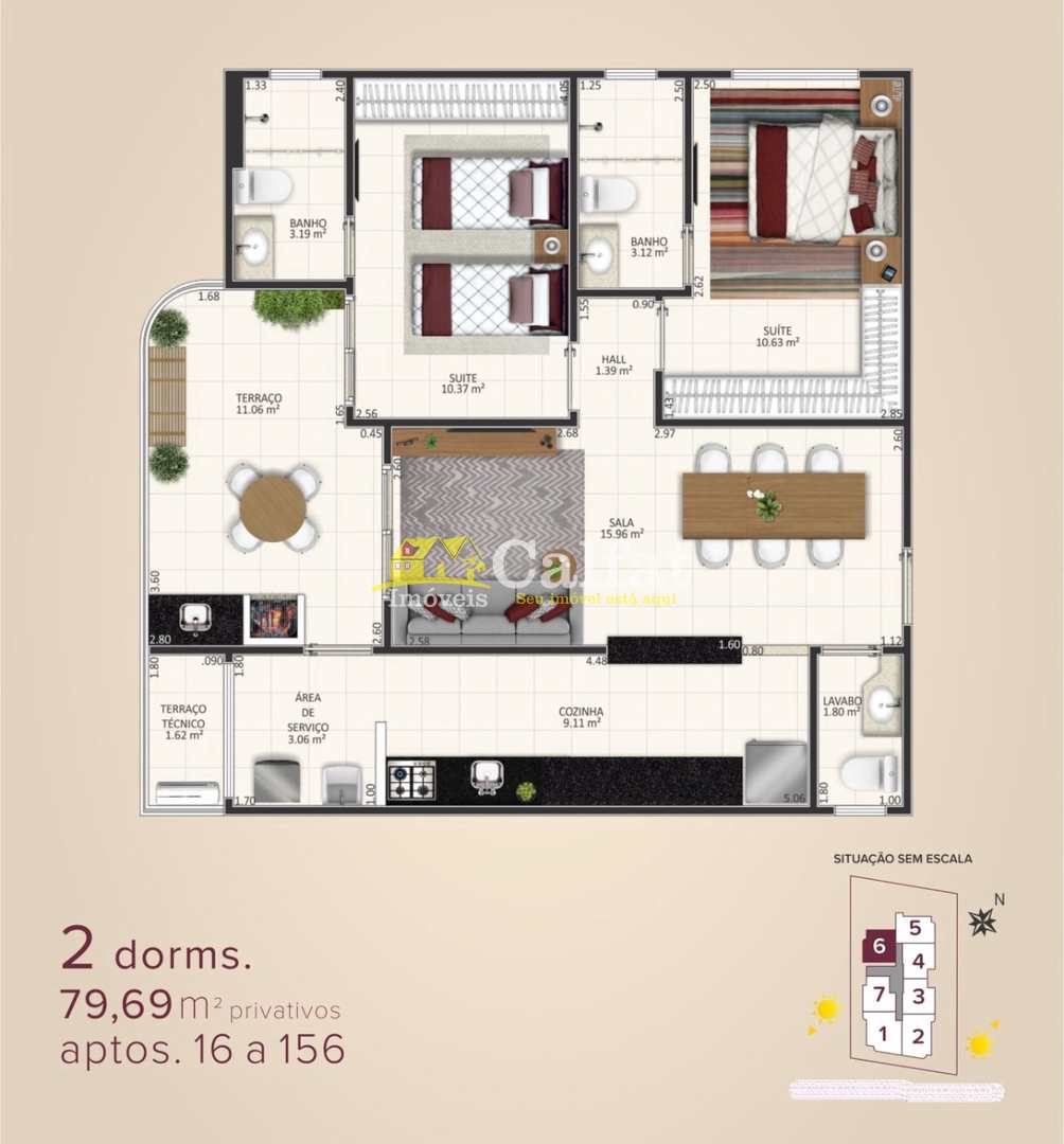 Apartamento à venda com 2 quartos, 79m² - Foto 3