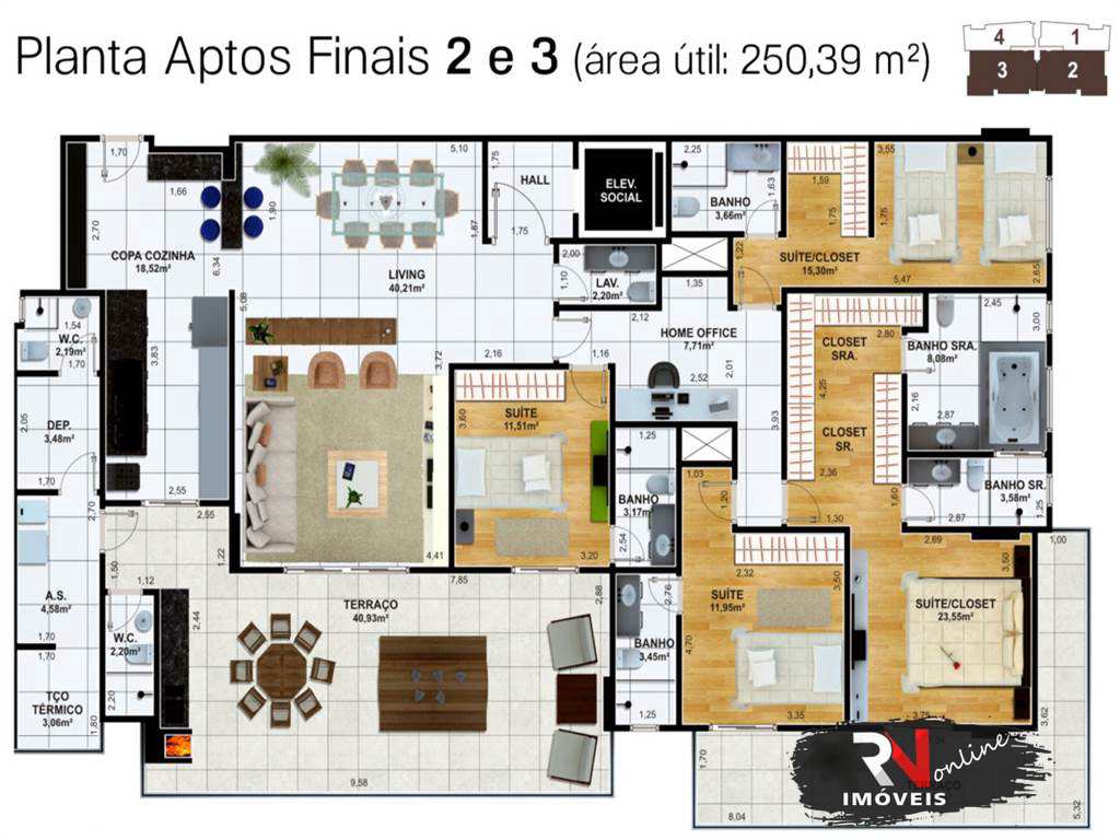 Apartamento à venda com 4 quartos, 250m² - Foto 27