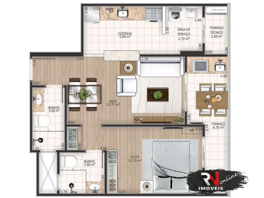 Apartamento à venda com 1 quarto, 67m² - Foto 8