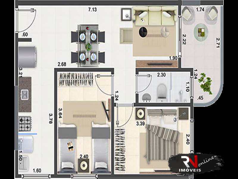 Apartamento à venda com 2 quartos, 55m² - Foto 6