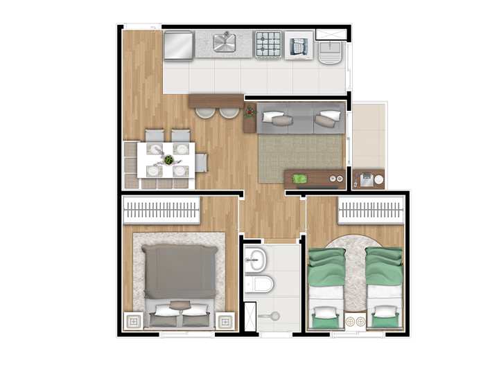 Apartamento em Cotia, bairro Parque Rincão