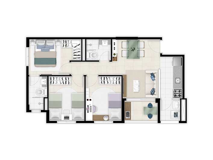 Apartamento em São Paulo, bairro Jaguaré