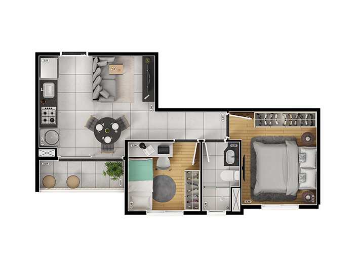 Apartamento em São Paulo, bairro Vila das Belezas