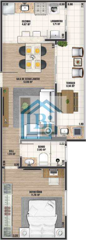 Apartamento à venda com 1 quarto, 49m² - Foto 3