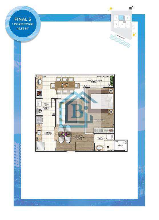 Apartamento à venda com 1 quarto, 50m² - Foto 4