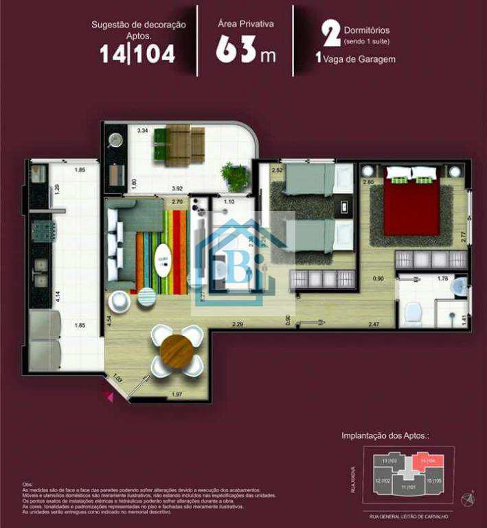 Apartamento à venda com 2 quartos, 63m² - Foto 3