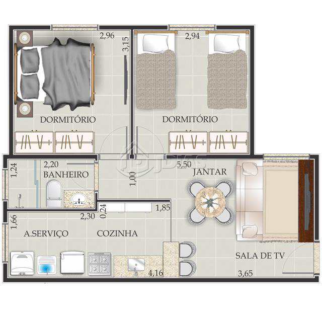 Apartamento à venda com 2 quartos, 47m² - Foto 10