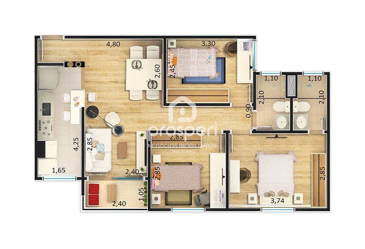 Apartamento à venda com 3 quartos, 70m² - Foto 10