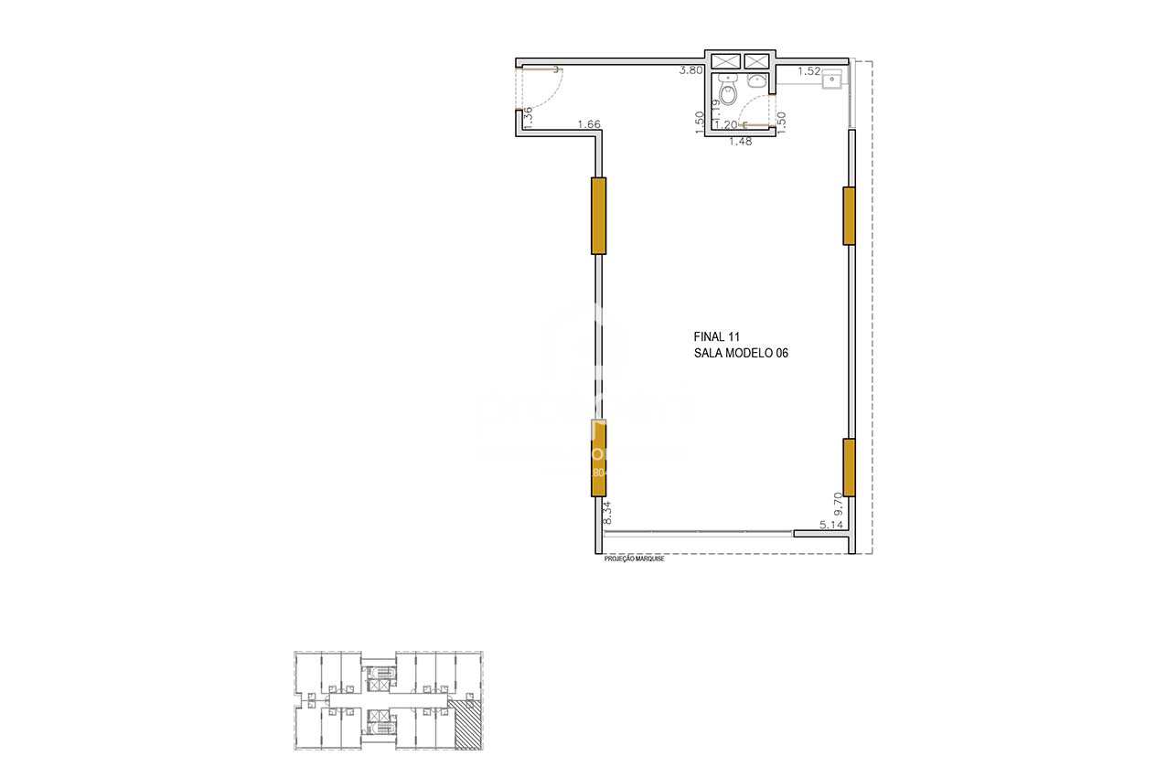 Conjunto Comercial-Sala à venda, 57m² - Foto 1