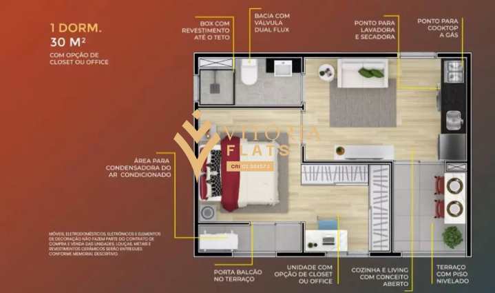 Flat/Apart Hotel à venda com 1 quarto, 30m² - Foto 20