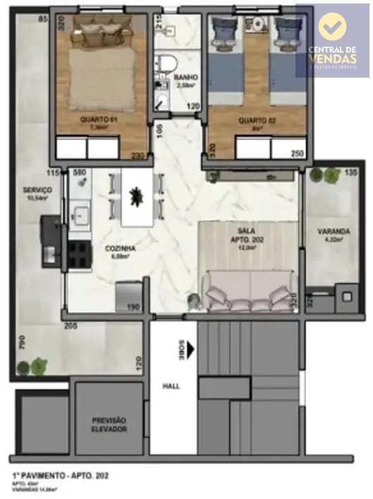 Apartamento, 2 quartos, 53 m² - Foto 4