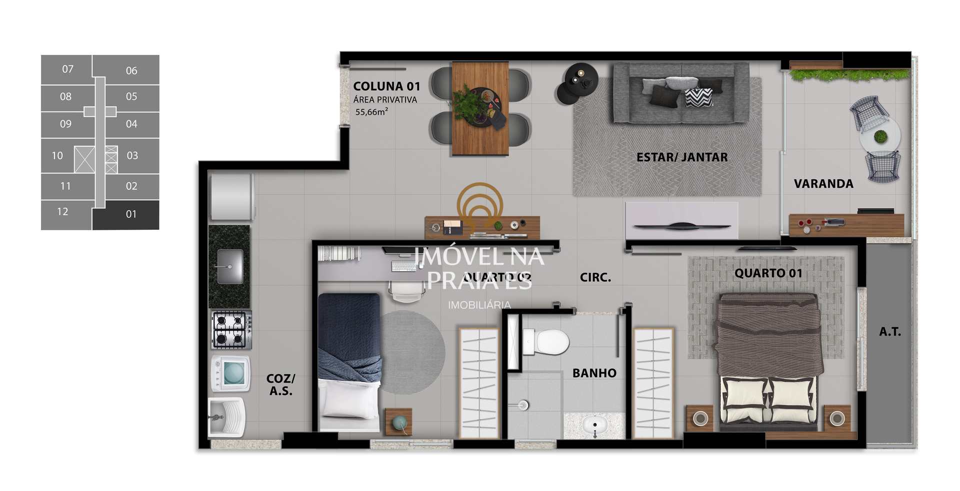 Apartamento à venda com 2 quartos, 55m² - Foto 4