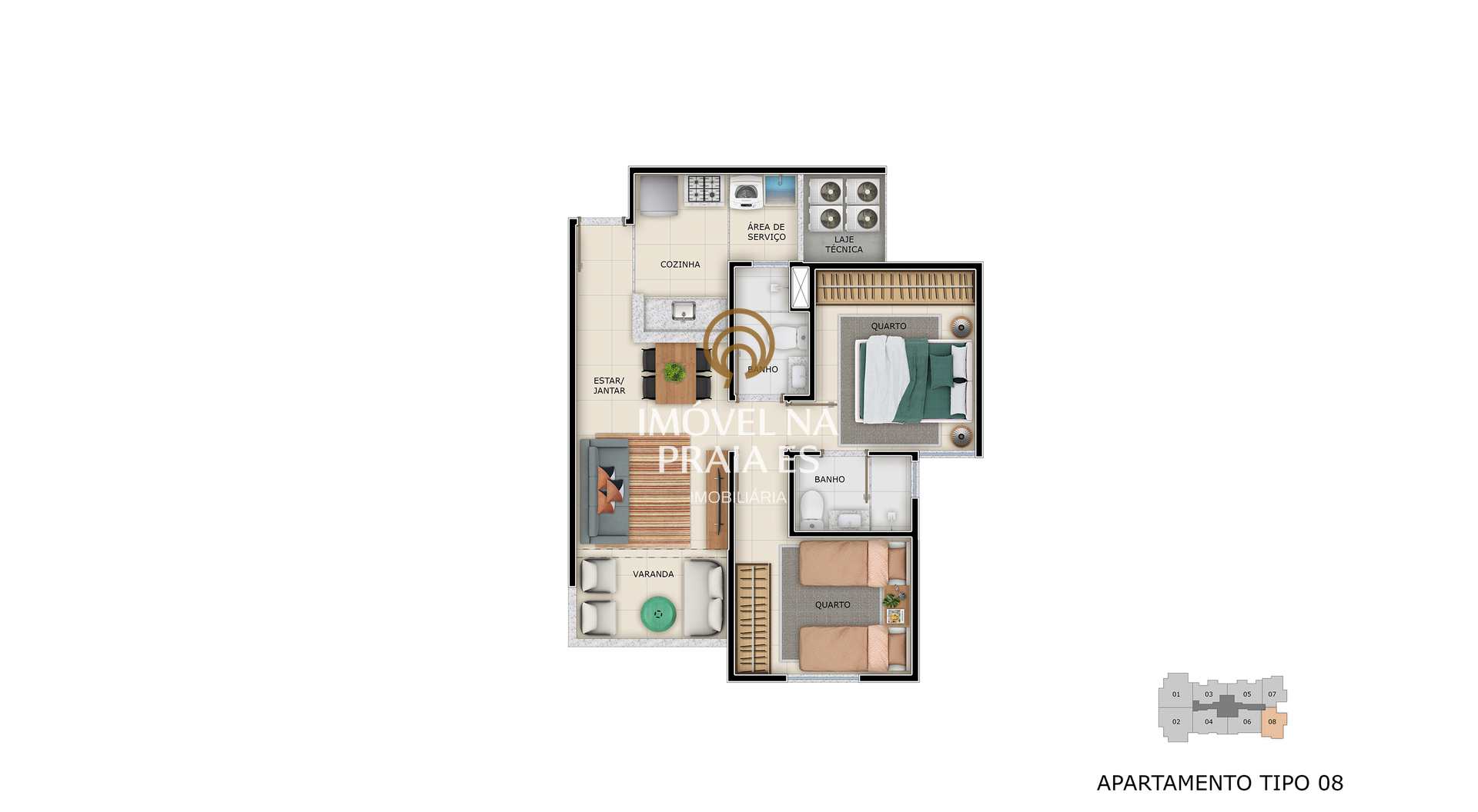 Apartamento à venda com 2 quartos, 51m² - Foto 2