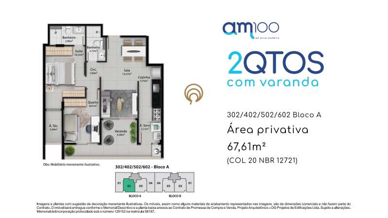 Apartamento à venda com 2 quartos, 67m² - Foto 3