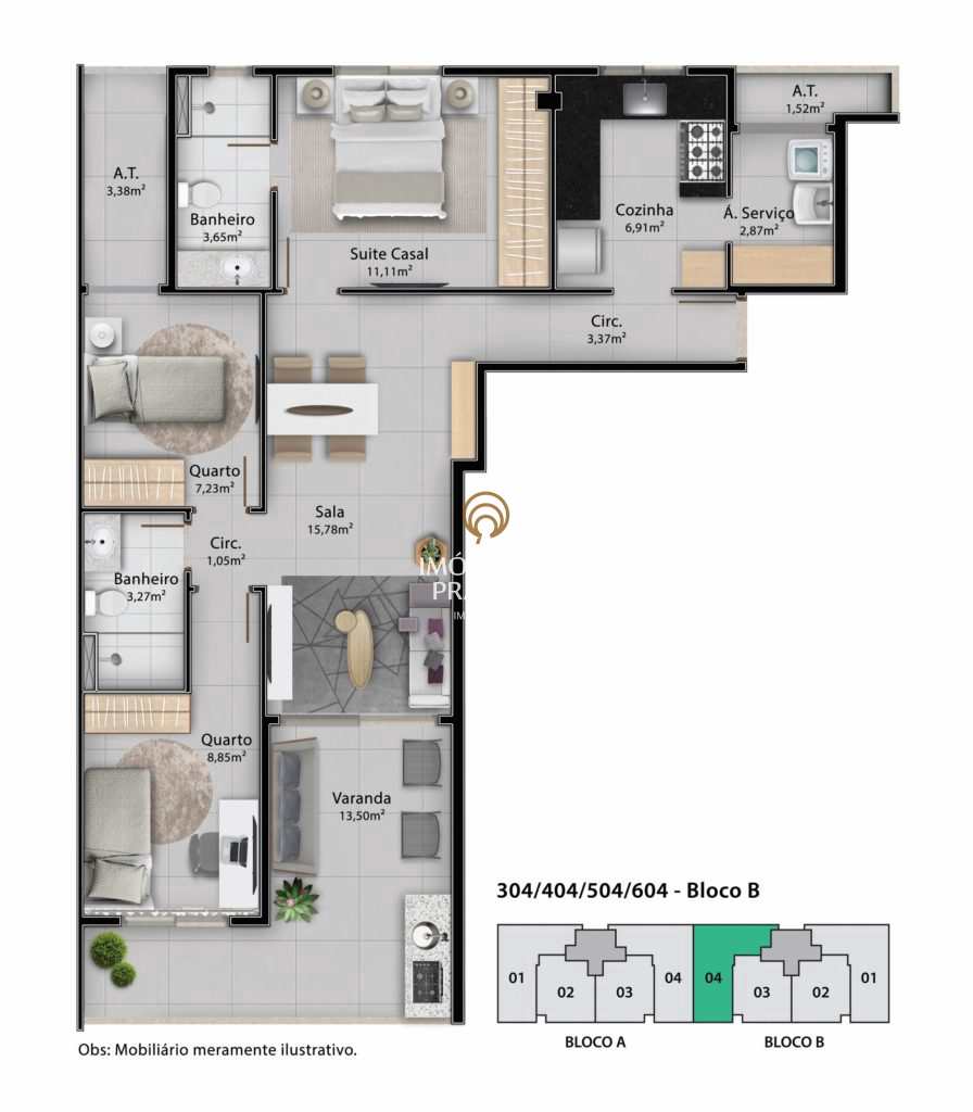 Apartamento à venda com 3 quartos, 93m² - Foto 3