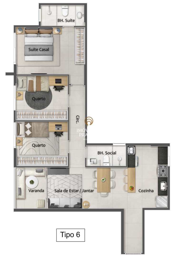 Apartamento à venda com 3 quartos, 79m² - Foto 3