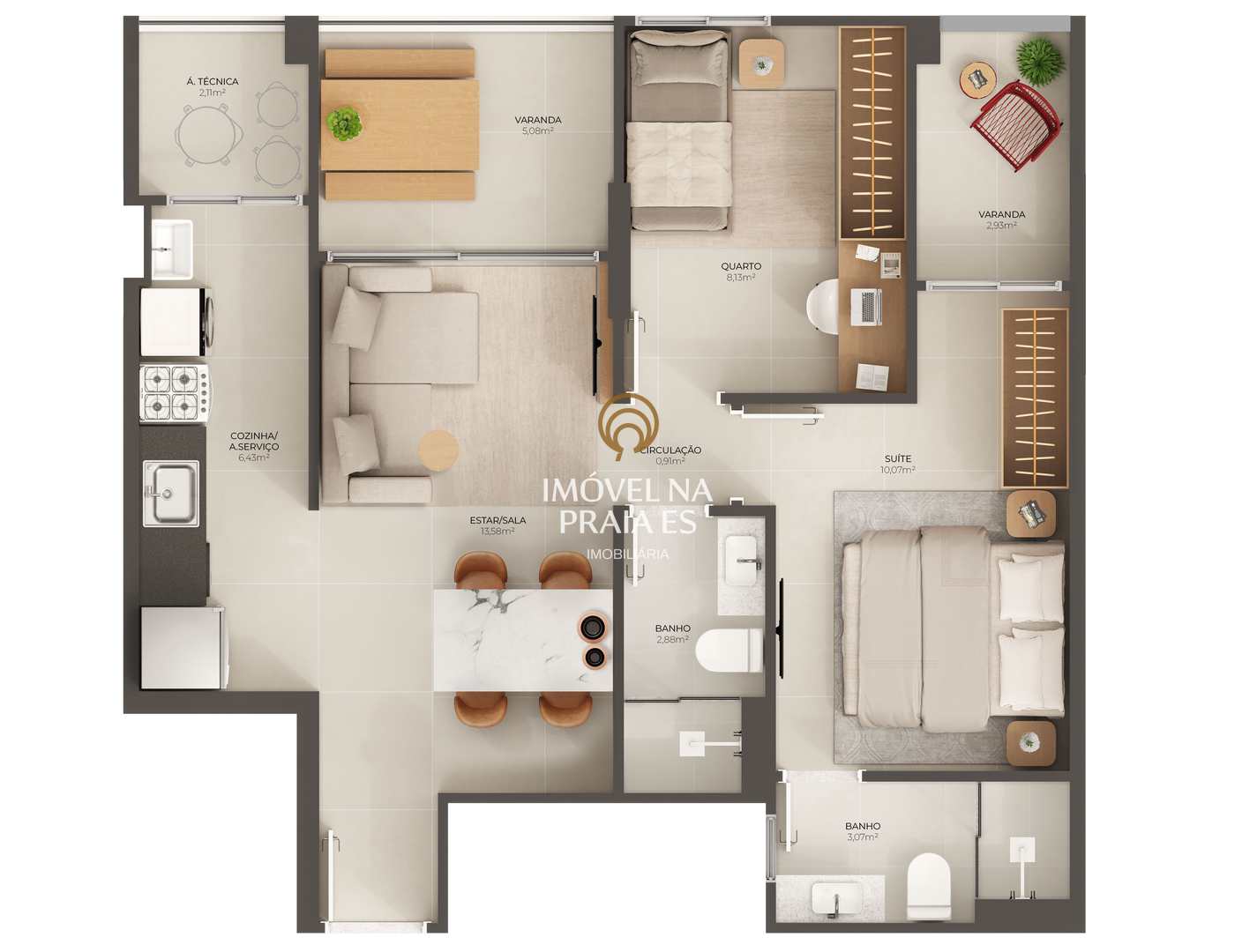 Apartamento à venda com 2 quartos, 61m² - Foto 8