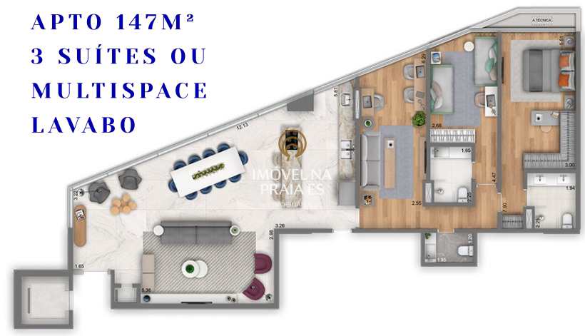 Apartamento à venda com 2 quartos, 147m² - Foto 5