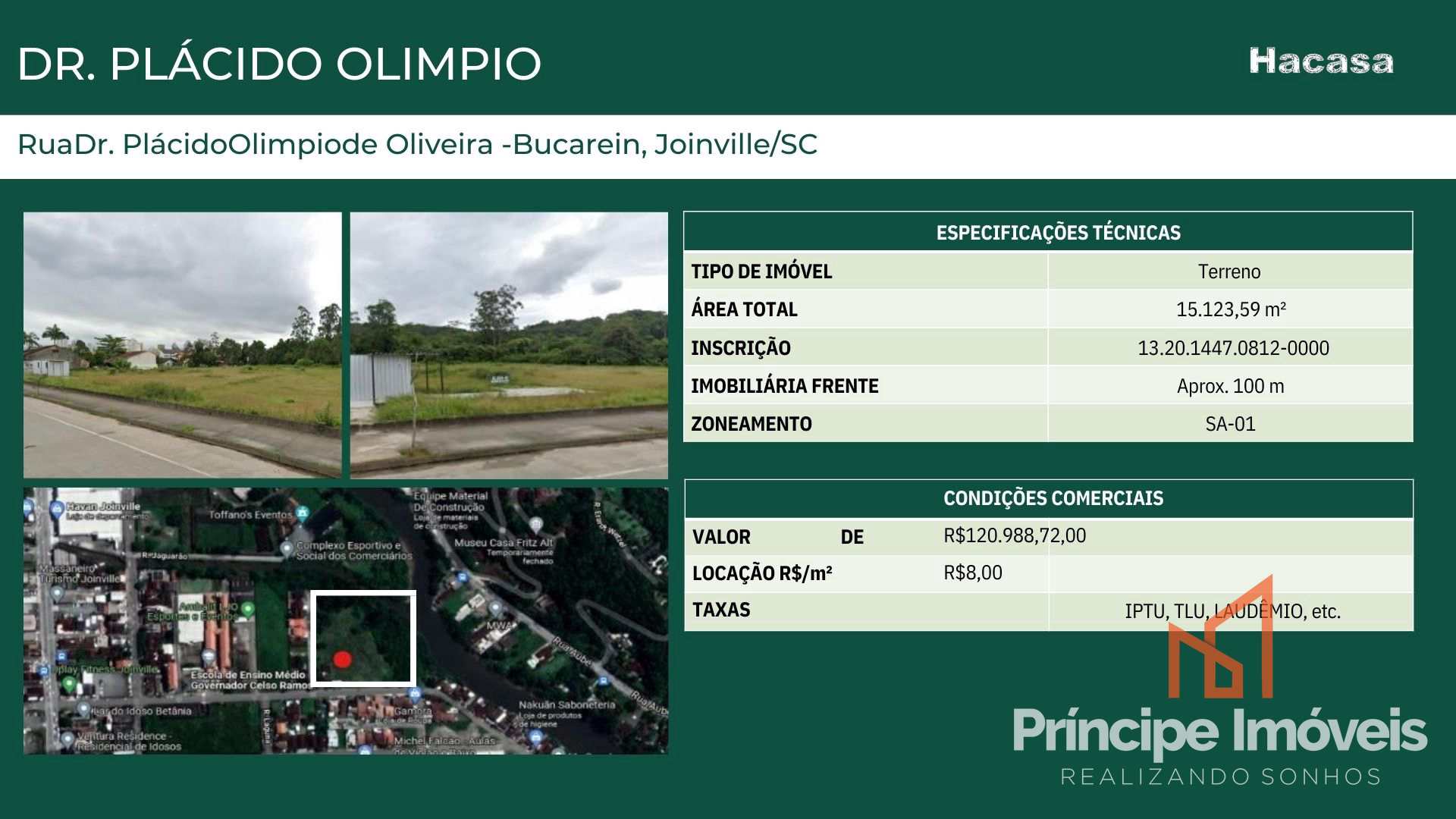 Terreno para locação no bairro Bucarein, Joinville, Cod: 621