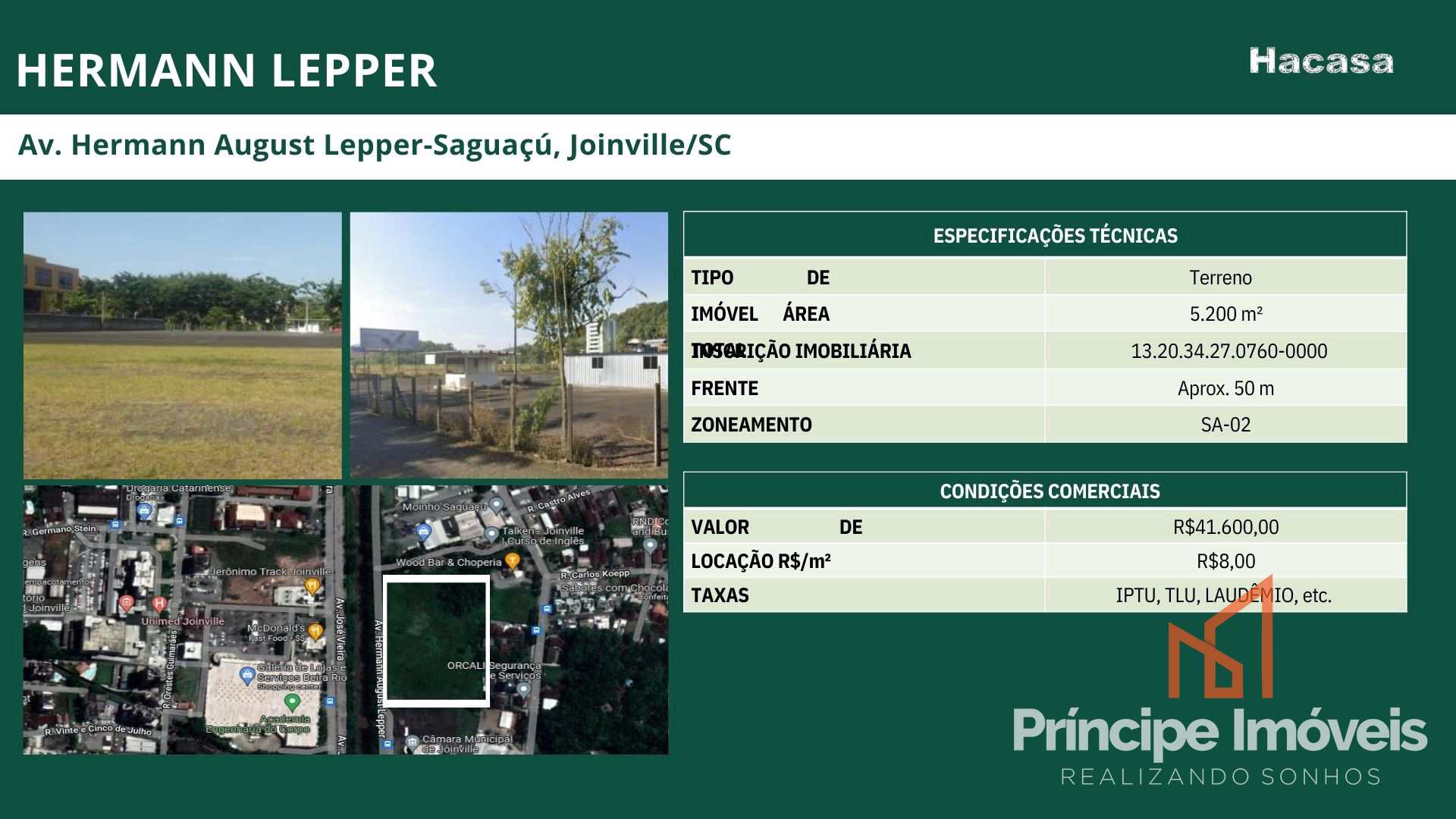 Terreno para locação no Saguaçu, em Joinville, Cod: 622