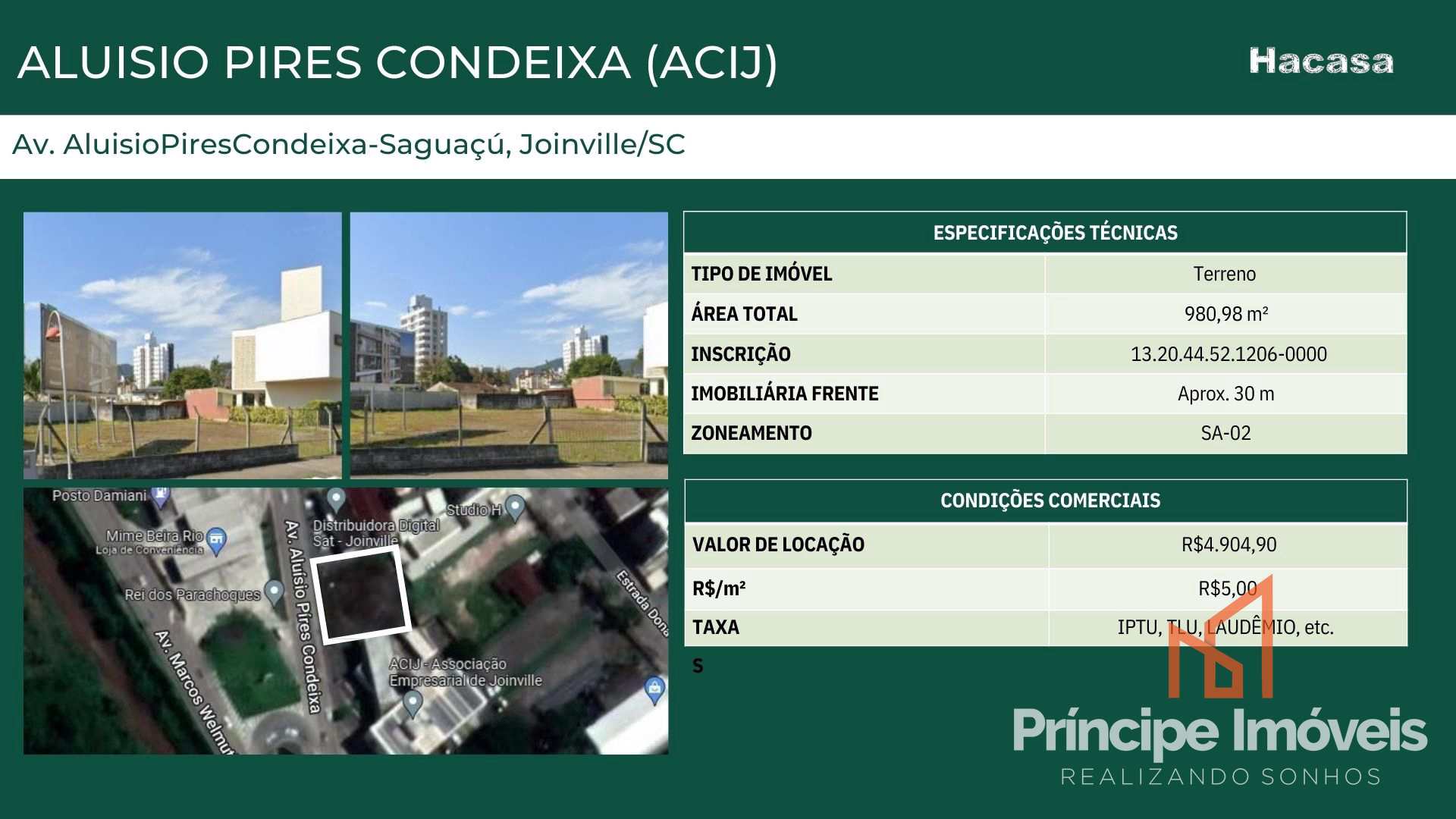 Terreno, no bairro Saguaçu, Joinville, Cod: 624